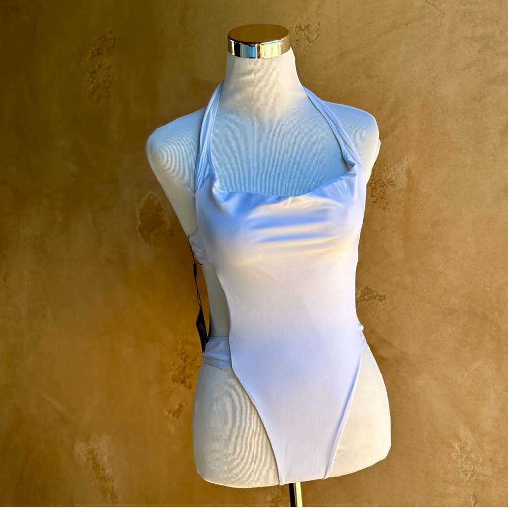 Sexy High Thigh Cut Halter Banded Monokini One piece bathing swimsuit Size M